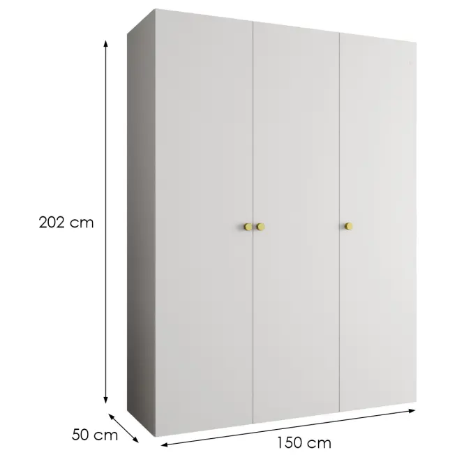 Szekrény Parma 1 150 fehér/aranysárga,2