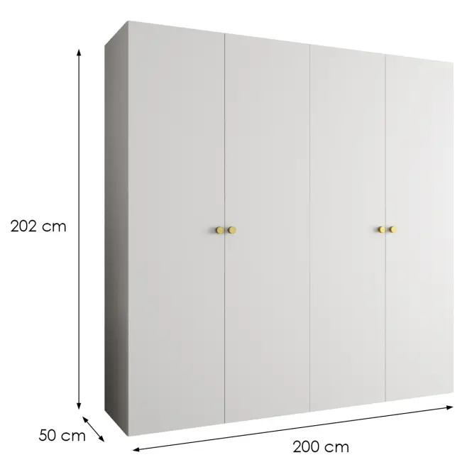 Szekrény Parma 1 200 fehér/aranysárga,2