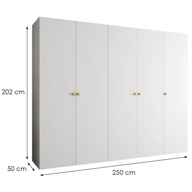 Szekrény Parma 1 250 fehér/aranysárga,2