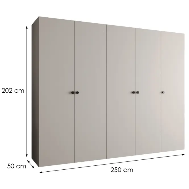 Szekrény Parma 1 250 kasmír/fekete,2