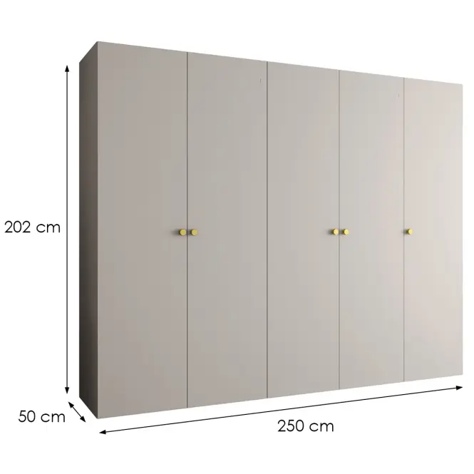 Szekrény Parma 1 250 kasmír/aranysárga,2