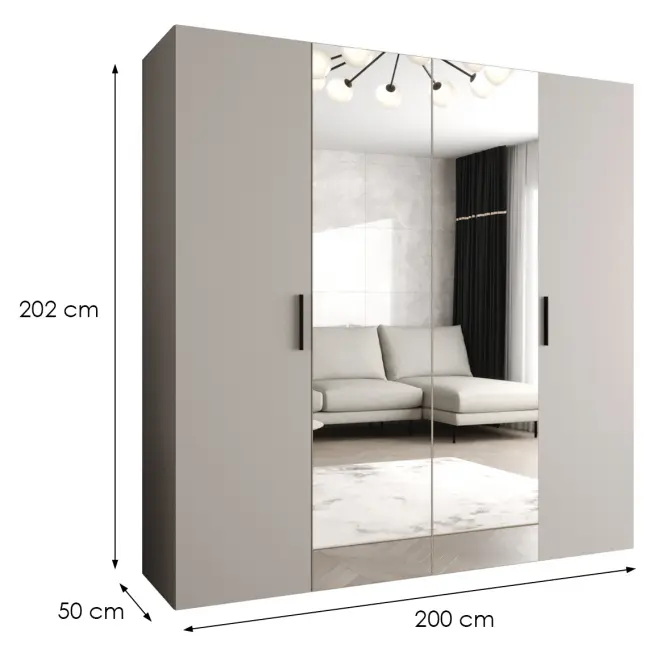 Szekrény Bari 2 200 kasmír/fekete,2