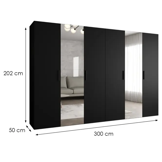 Szekrény Bari 2 300 fekete/fekete,2