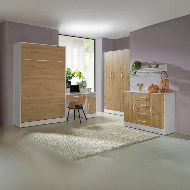 Komód Perfect 120 Tölgy/Fehér,4