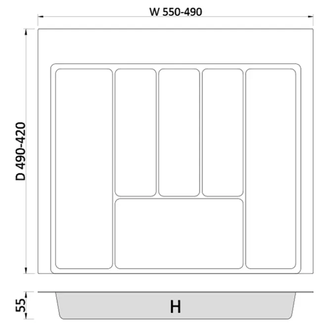 Fiók betét Max 60 490-550x490 fehér TE36.0121.05.013
