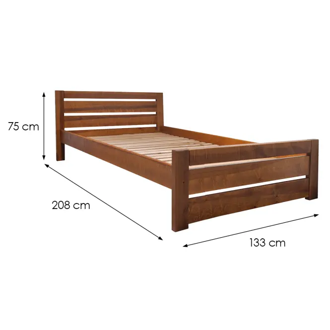 Ágy Oliwia 120x200 Faipari Bükkfa Wyb. Tölgy