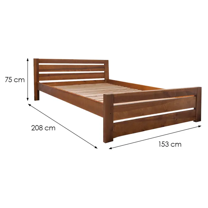 Ágy Oliwia 140x200 Faipari Bükkfa Wyb. Tölgy
