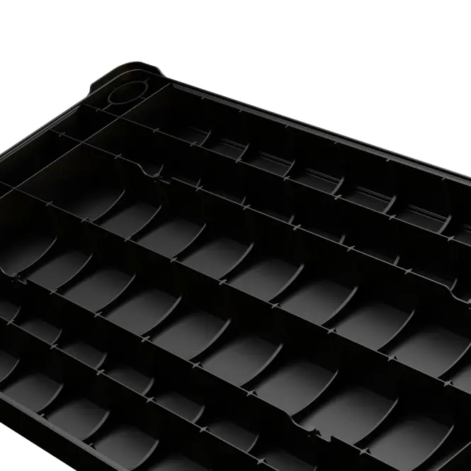 Műanyag polcos állvány 4 polccal, 173,5x60x30, fekete,3
