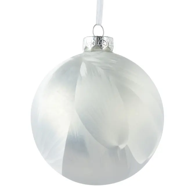 Karácsonyi üveggömb 15cm – fehér Ice 9100163