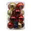 16 darabos üveggömb készlet 8cm – mix vörös arany 9146584,2
