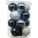 16 darabos üveggömb készlet 8cm – mix kék 9142331