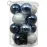 16 darabos üveggömb készlet 8cm – mix kék 9142331