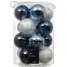 16 darabos üveggömb készlet 8cm – mix kék 9142331
