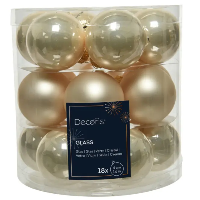 18 darabos üveggömb készlet 4cm – gyöngyszem 9010446,2