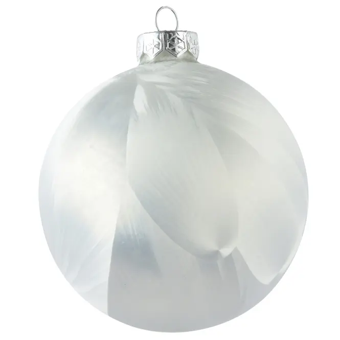 8 darabos üveggömb készlet 7cm – fehér Ice 9140544
