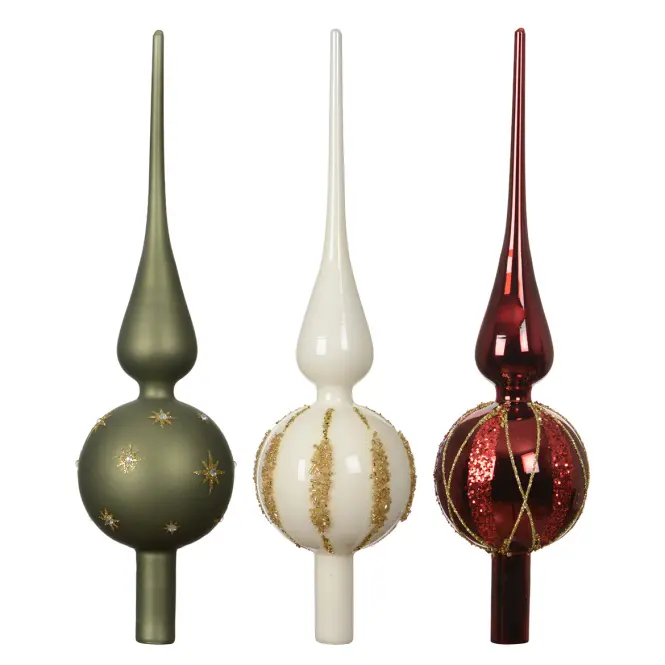 Üveg csúcsdísz karácsonyfára 31cm – mix 9170261