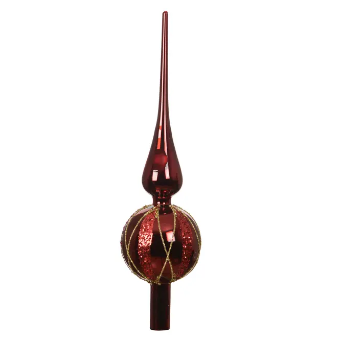 Üveg csúcsdísz karácsonyfára 31cm – mix 9170261
