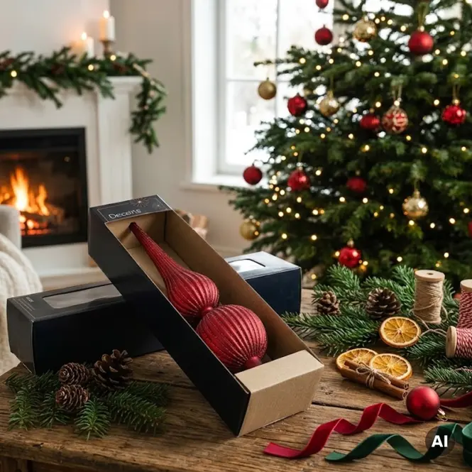Üveg csúcsdísz karácsonyfára 31cm – mix piros 9170224,9