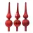 Üveg csúcsdísz karácsonyfára 31cm – mix piros 9170224