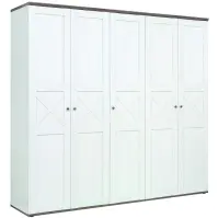 Szekrény Stockholm 243 Cm – Andersen Fenyő/Sonoma Sötét, Ötajtós