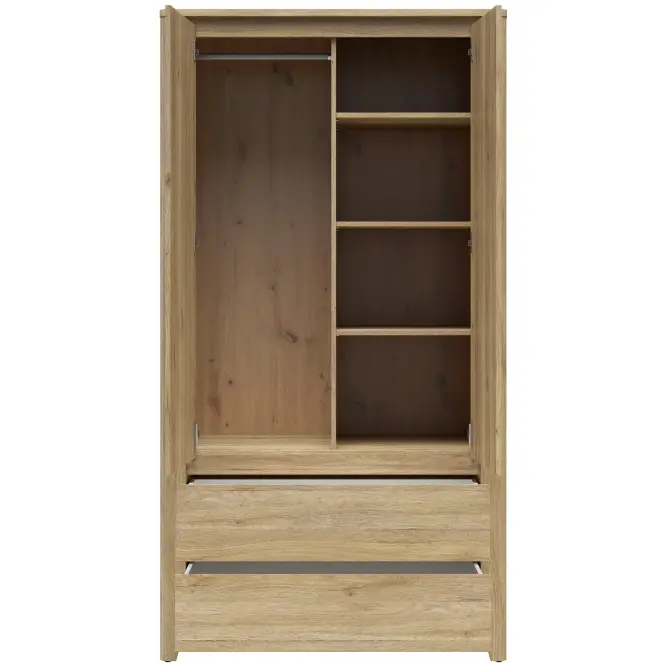 Szekrény Sawira Ii 106,5 Cm - Tölgy Mauvella, Kétajtós, Fiókok