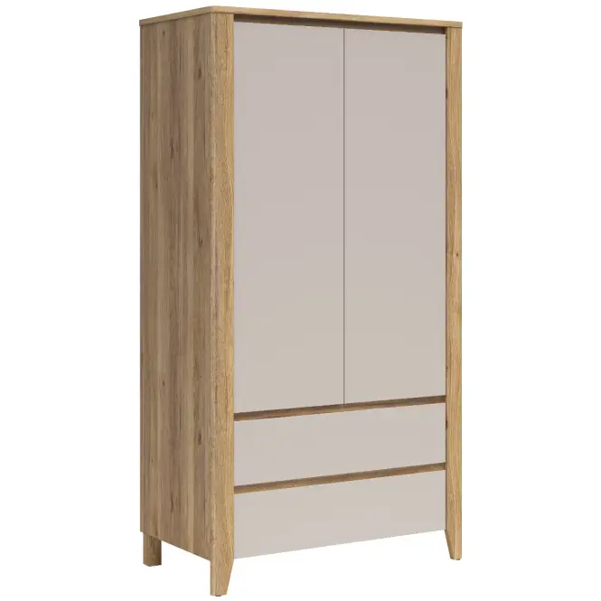 Szekrény Sawira Ii 106,5 Cm - Tölgy Mauvella/Kasmír, Kétajtós, Fiókok