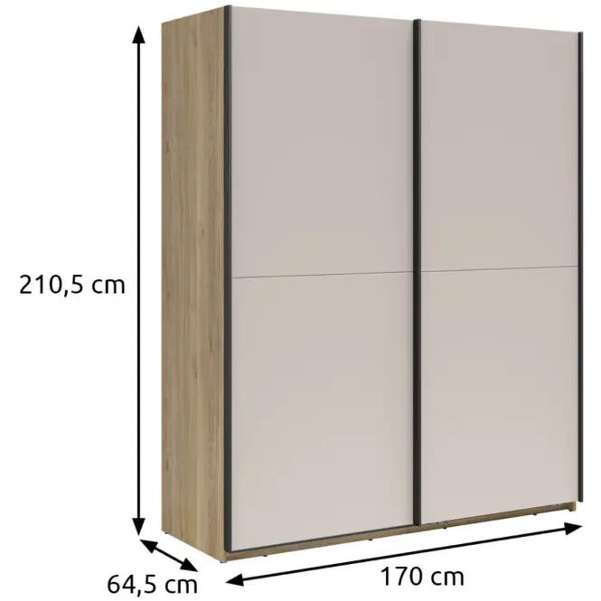 Szekrény Chuck 170 Cm – Tölgy Mauvella/Kasmír, Kétajtós