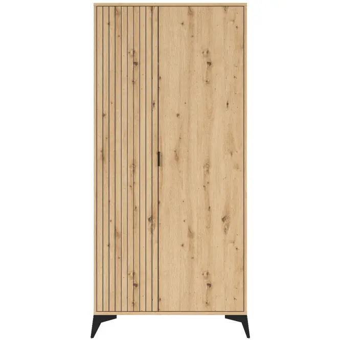 Szekrény Lamea 90 Cm – Artisan, Lécek, Kétajtós,4