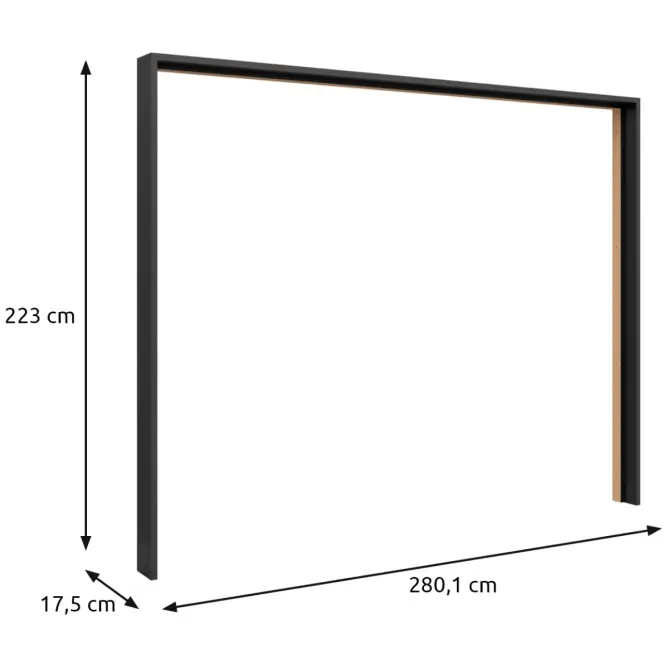 Ruhásszekrényt Körülvevő Csík Henson Fekete 280 Cm,2