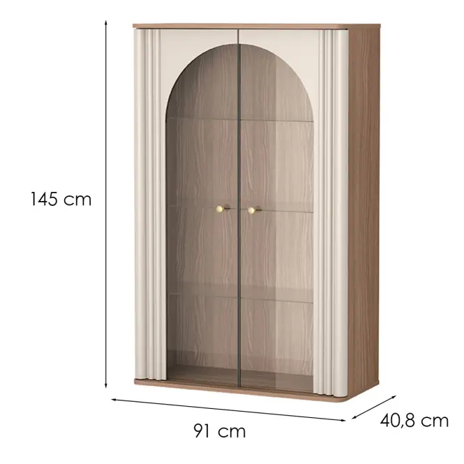 Vitrin Enzo Eo3 91cm – Bolivar, Lamellák, Kétajtós