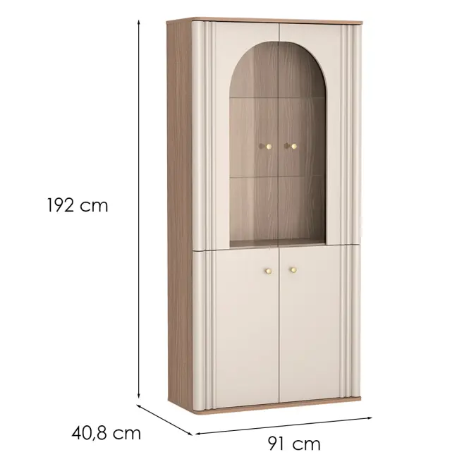 Vitrin Enzo Eo4 91cm – Bolivar, Lamellák, Kétajtós,2