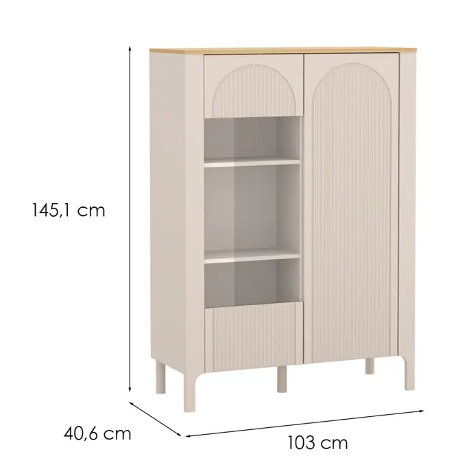 Vitrin Marbella Ma3 103cm –  Kasmír, Kétajtós