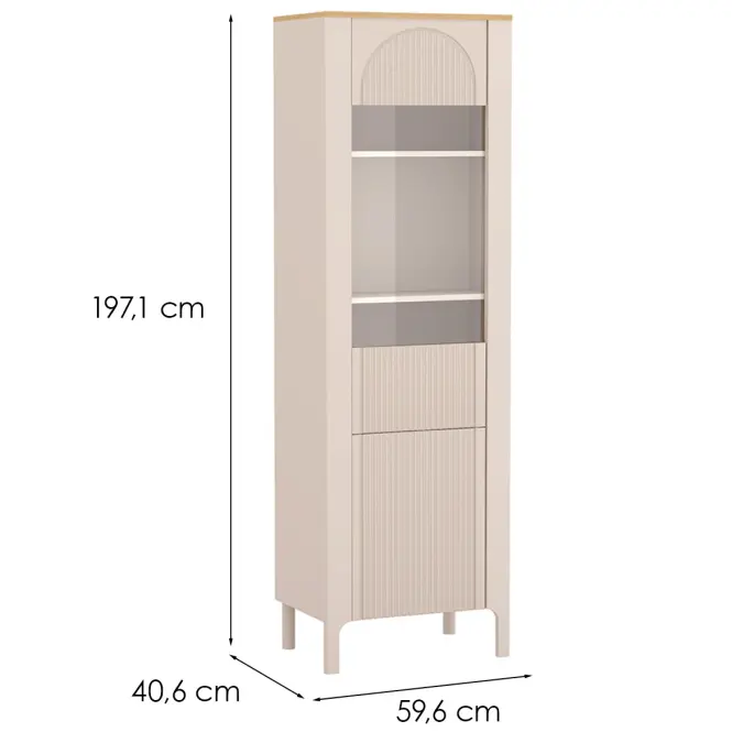 Vitrin Marbella Ma4 59,6cm – Kasmír, Kétajtós,2