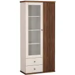 Vitrin C-2 86,4cm – Kasmír/Dió, Lamellák, Kétajtós, Fiókok