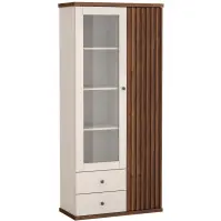 Vitrin C-2 86,4cm – Kasmír/Dió, Lamellák, Kétajtós, Fiókok
