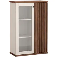 Vitrin C-3 86,4cm – Kasmír/Dió, Lamellák, Kétajtós