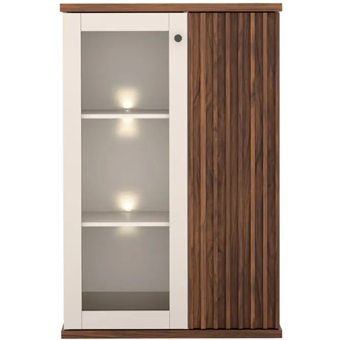 Vitrin C-3 86,4cm – Kasmír/Dió, Lamellák, Kétajtós,3