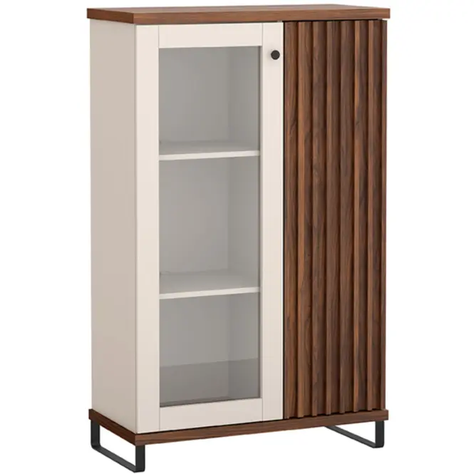 Vitrin C-3 86,4cm – Kasmír/Dió, Lamellák, Kétajtós