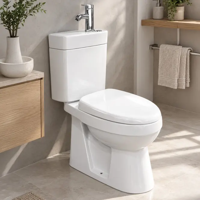 WC kombinált vízszintes Karo mosdóval és csapteleppel,3