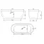 Szabadon álló kád Glamour 170x75x58 white,2