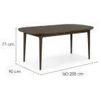 Asztal Tölgyfa St-85 160x90+48cm Tölgy Lagos