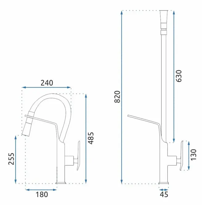 Konyhai csaptelep Rea Castor csiszolt aranysárga,2