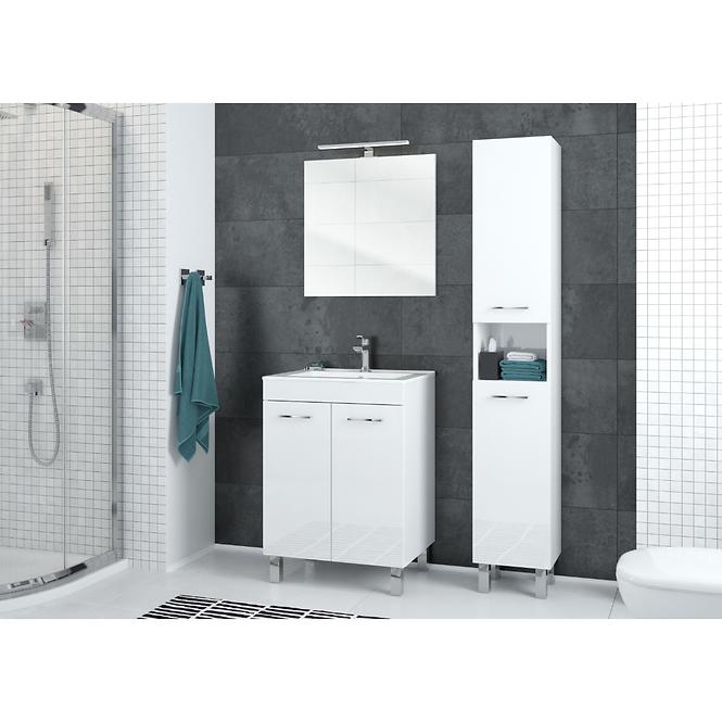 Fürdőszobaszekrény mosdókagylóval Sorento D60 fehér lábakkal