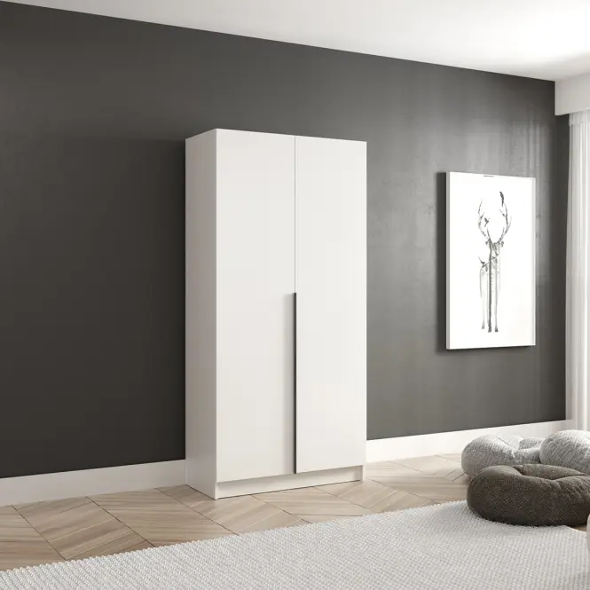 Szekrény Riva 100cm - Fehér, Kétajtós,4