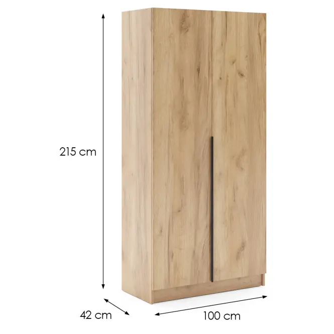 Szekrény Riva 100cm - Craft Aranysárga, Kétajtós,2