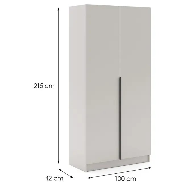 Szekrény Riva 100cm - Kasmír, Kétajtós,2