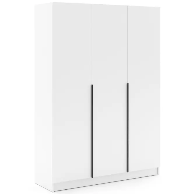 Szekrény Riva 150cm - Fehér, Háromajtós