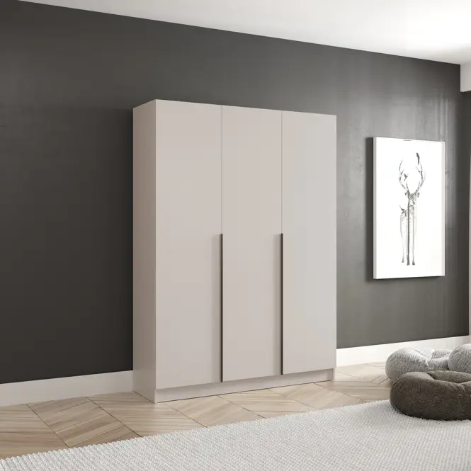 Szekrény Riva 150cm - Kasmír, Háromajtós,4