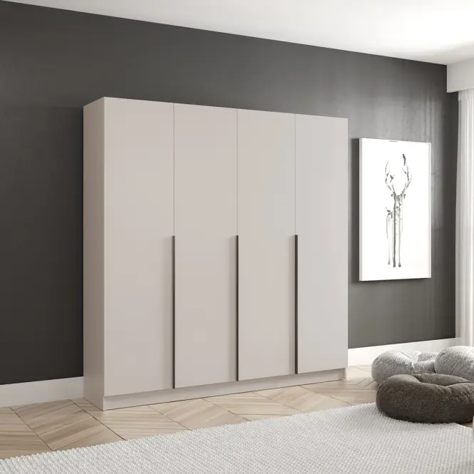 Szekrény Riva 200cm - Kasmír, Négyajtós,4