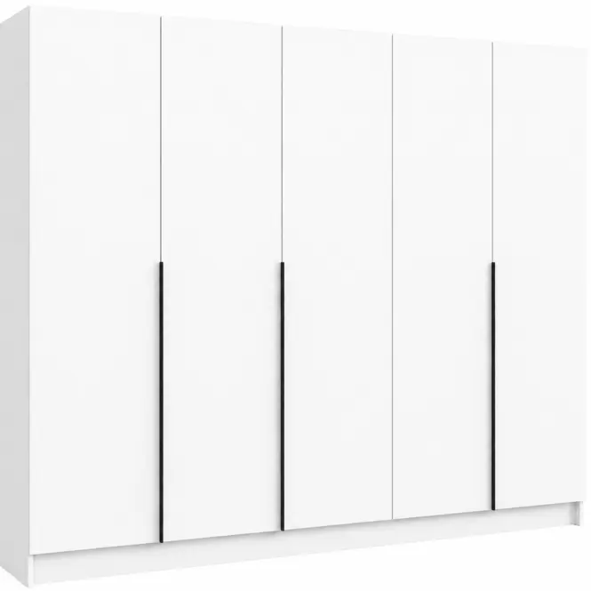 Szekrény Riva 250cm - Fehér, Ötajtós